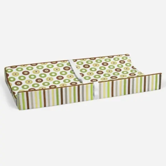 Bacati - Mod Dots/Stripes Green/yellow/choco Dots changing pad cover image {3}