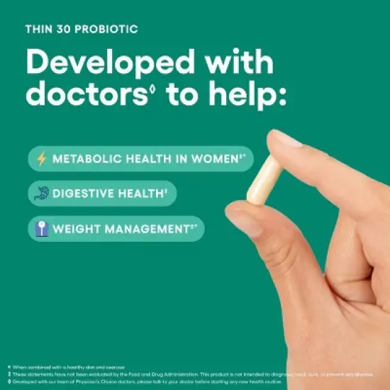 Physician's Choice Thin 30 15 Billion CFUs Probiotic Capsules - 30ct image {3}
