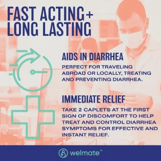 Welmate Anti-Diarrheal Loperamide HCl 2 mg Caplets 24ct image {3}