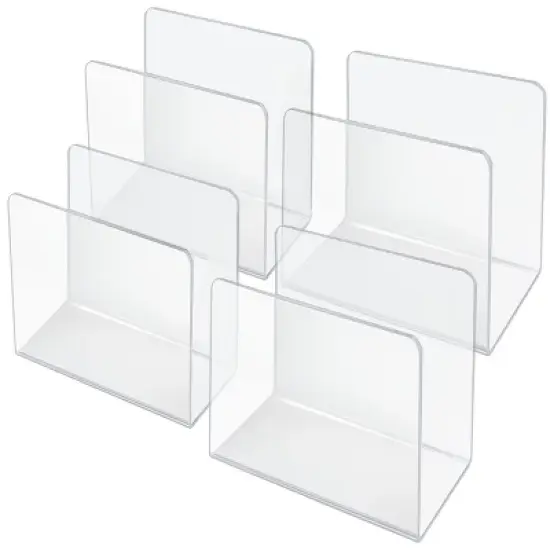 Azar Displays Clear Acrylic Desk File Holder- Large, 4-Pack image {2}