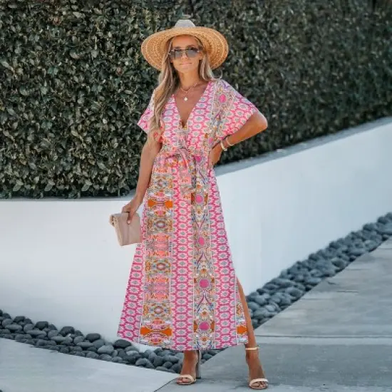 Women's Vibrant Boho Maxi Dress with Alluring Print - Cupshe image {3}