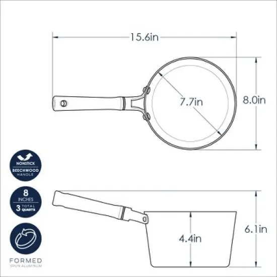 Nordic Ware Cardamom&trade; Ceramic Nonstick 3 Qt. Saucepan image {4}