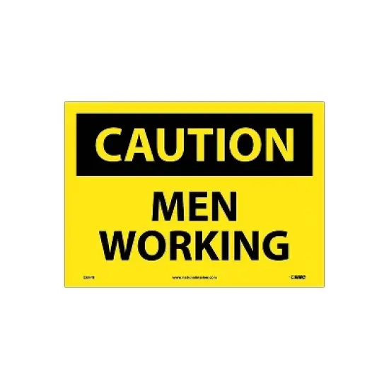 National Marker Caution Labels; Men Working 10" x 14" Adhesive Vinyl C69PB image {1}