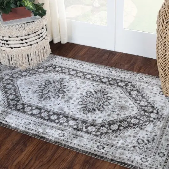 Contemporary Abstract Washable Indoor Area Rug by Blue Nile Mills image {5}