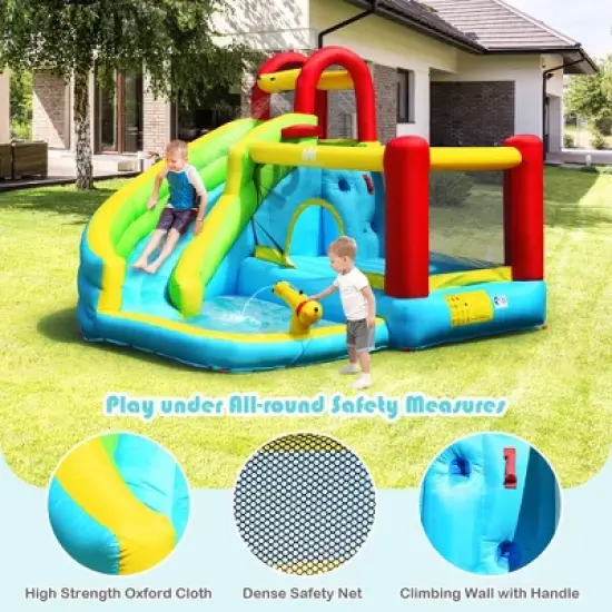 Costway Inflatable Kids Water Slide Jumper Bounce House Splash Water Pool W/ 480W Blower image {4}