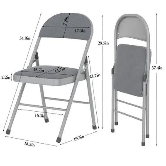 VECELO 4 Pack Folding Chairs Portable Office Kitchen Dining Chairs 6 Colors image {2}
