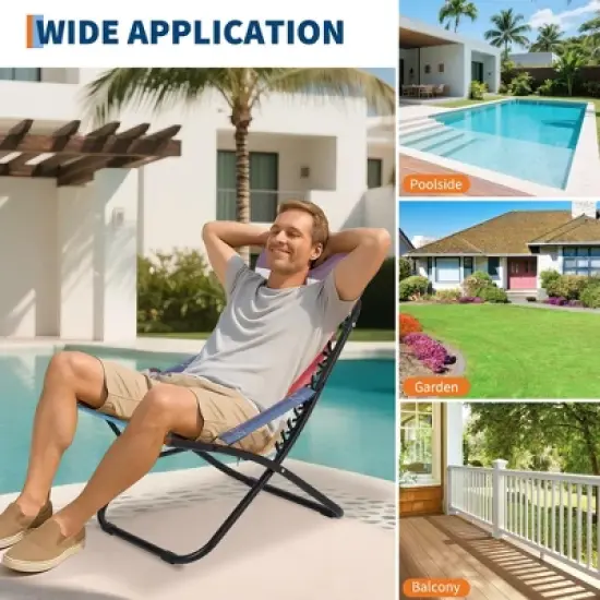 GustoWave Lightweight Beach Chair with Cup Holder, Comfortable Portable Outdoor Chair with Carry Bag, Supports up to 250lbs image {7}