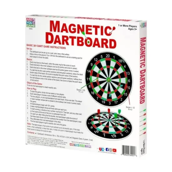 AreYouGame.com Magnetic Dartboard Board Game: Enhances Motor Skills, Fun Action for 1+ Players, Includes Board, Game Duration 15+ Minutes image {3}