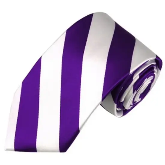 Men's 2.75 W And 58 L Inch With 0.75 Inch Stripe Width College Stripe Slim Woven Necktie image {5}