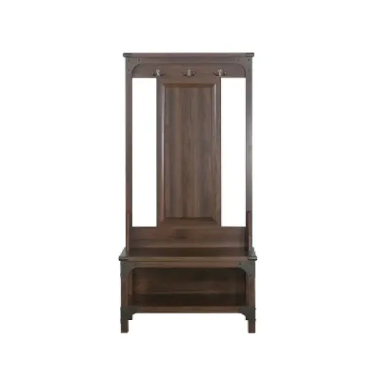 Saint Birch Logan Hall Tree and Shoe Bench, Walnut image {2}