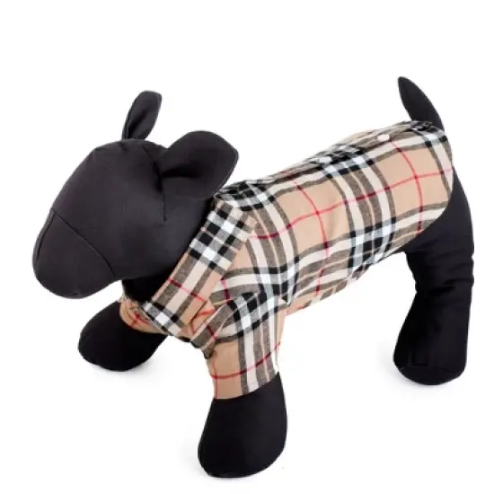 The Worthy Dog Flannel Plaid Button Up Look Pet Shirt image {3}