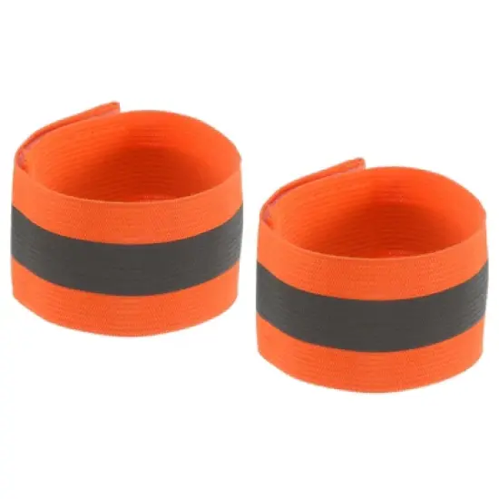 Unique Bargains Reflective Bands for Arm Wrist Ankle Leg Strip Wide Green 2 Pack image {4}