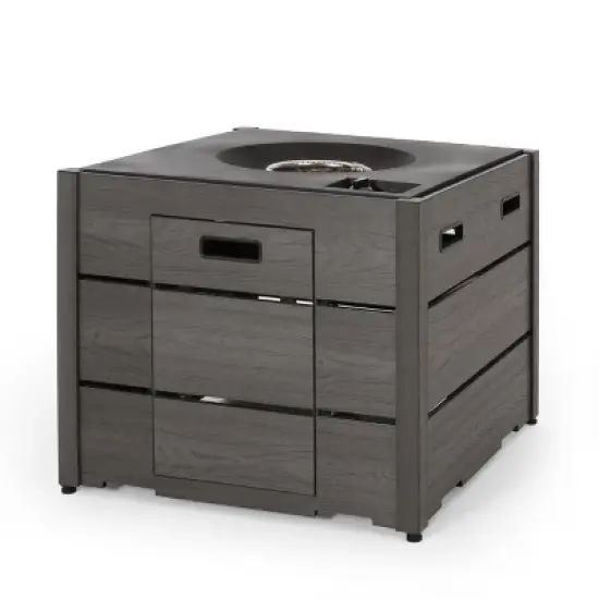 40,000 BTU Square Outdoor Fire Pit with WPC Base and Lightweight Concrete Top image {3}