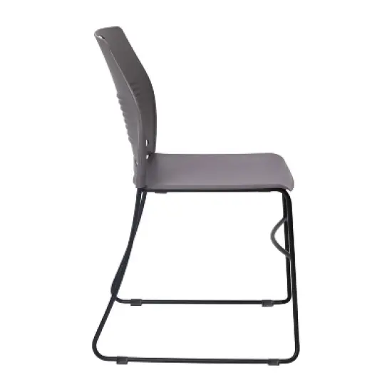 Flash Furniture HERCULES Series Commercial Grade 660 lb. Capacity Plastic Stack Chair with Powder Coated Sled Base Frame and Integrated Carrying Handle image {9}