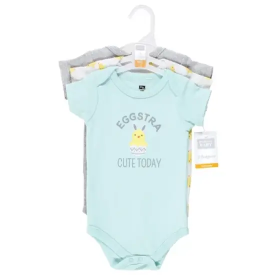 Hudson Baby Unisex Baby Cotton Bodysuits, Eggstra Cute image {1}