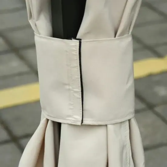 Resenkos Gazebo Pergola Privacy Panels,9.84' x 11.8' Gazebo Sidewall Set with Hooks/C-Rings, Beige image {9}