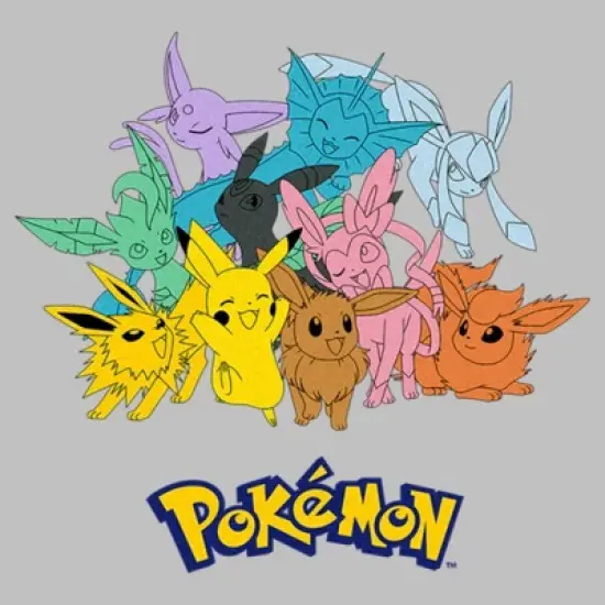 Women's Pokemon Pikachu and Eeveelutions Logo T-Shirt image {1}