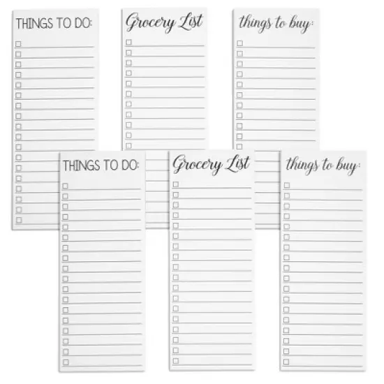 Paper Junkie 6-Pack Grocery List Magnet Pad for Fridge, To Do Planner, Things to Buy Shopping Notepad, 3 Designs, 3.5 x 9 In image {8}