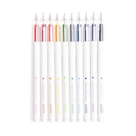 Yoobi Evolve 10pk Fineliner Pen Brights See-Through, Teacher Supplies image {2}