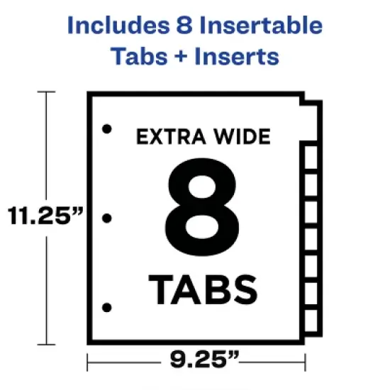 Avery&reg; Big Tab&trade; Pocket Insertable Plastic Dividers, 8-Tab Set, 3 Sets image {3}