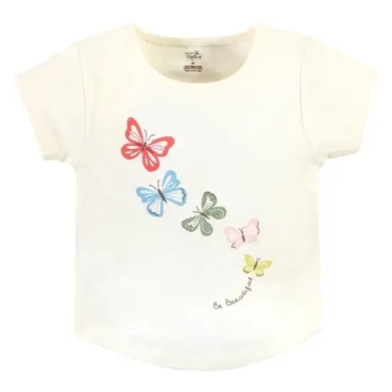 Touched by Nature Baby and Toddler Girl Organic Cotton Hoodie, Bodysuit or Tee Top, and Pant, Butterflies Toddler image {2}