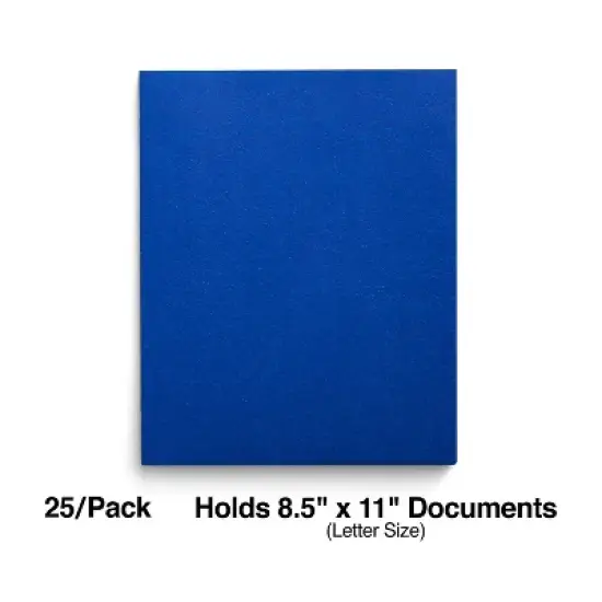 Staples School Grade 2 Pocket Folder with Fasteners Blue 25/Box 27542-CC image {1}