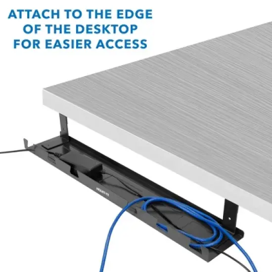 Mount-It! Under Desk Cable Tray, Wire Management Basket for Desktop Computers, Laptops, Sit Stand Desks and Workstations image {7}