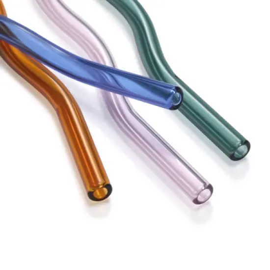 Wit & Delight 4ct Everyday Gifting Reusable Glass Straws with Cleaning Brush image {4}