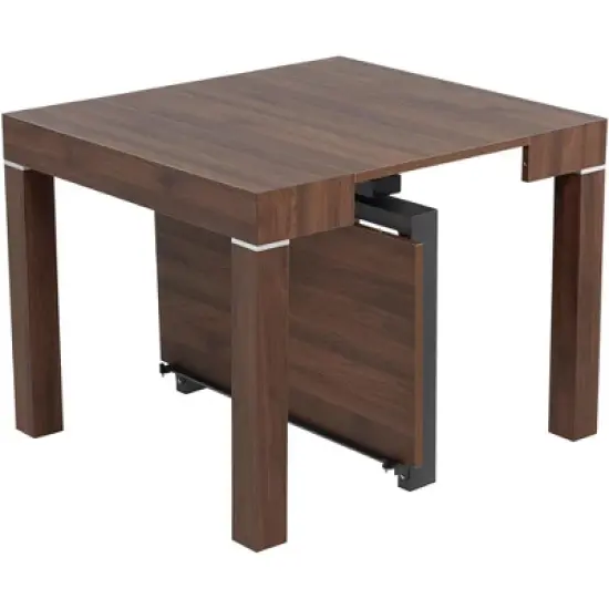 55 Downing Street Modern Distressed Walnut Wood Rectangular Dining Table 59 1/4" x 35 1/2" Brown 2-Leaf Extension for Spaces Living Room Dining Room image {4}