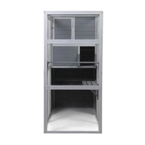 Large Outdoor Catio Cat Enclosures With Waterproof Roof 2 Jumping Platforms And Resting Rooms 4-Tier Cat Playpen Wooden Cat Enclosure Indoor Outdoor image {6}