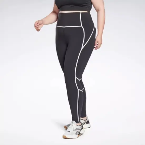 Reebok Lux High-Waisted Colorblock Tights (Plus Size) Womens Athletic Leggings image {6}