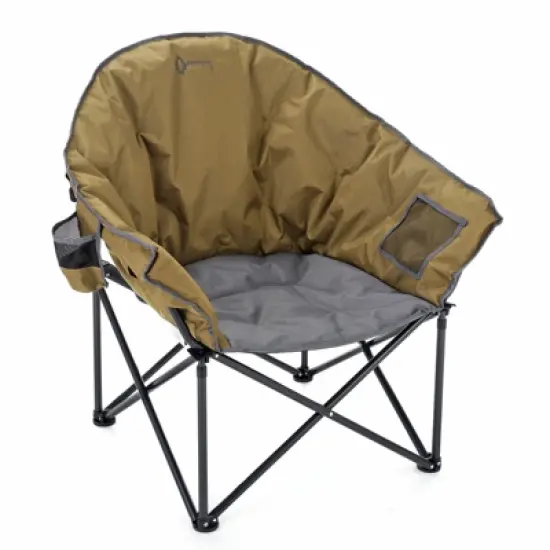 Arrowhead Outdoor Oversized Heavy-Duty Club Folding Camping Chair w/External Pocket, Cup Holder, Portable, Padded, Moon, Round, Bag (Wrangler Brown) image {6}
