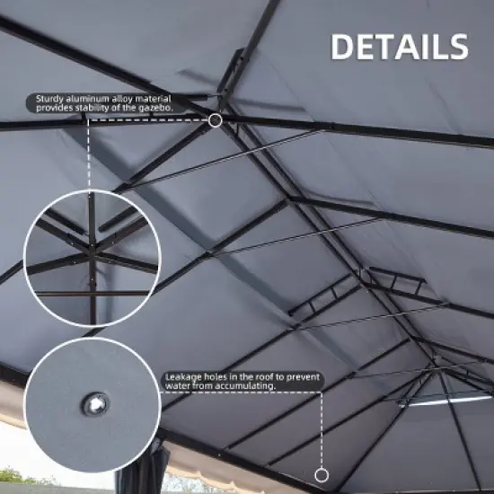 EROMMY 20 Ft. W x 10 Ft. D Metal Canopy image {6}