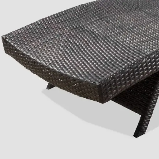 Salem 3pc Wicker Patio Adjustable Chaise Lounge Set  - Christopher Knight Home image {2}