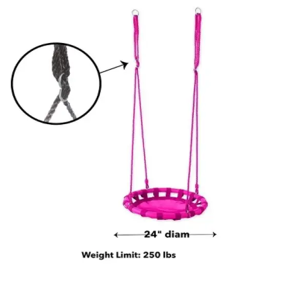 HearthSong ColorBurst Round Platform Tree Swing for Kids image {2}