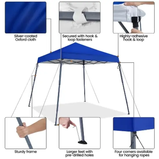 Yaheetech 10x10ft Waterproof Pop-Up Canopy with Carrying Bag, White/Blue image {3}