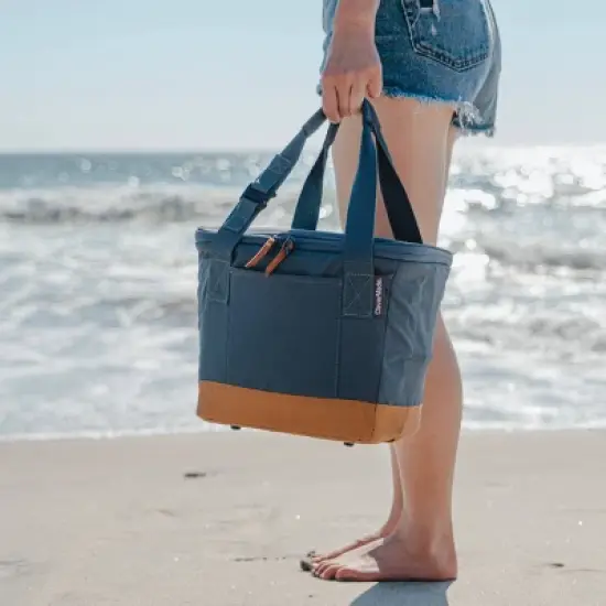 CleverMade Tahoe 18 Cans Collapsible Soft Sided Cooler - Ocean: Water-Resistant, Zip Closure image {13}