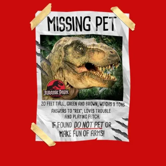 Boy's Jurassic Park T. Rex Missing Pet T-Shirt image {1}