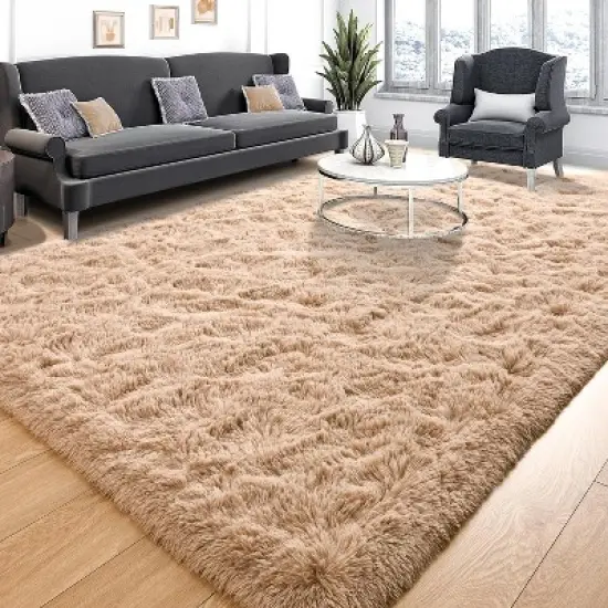 LOVEVOOK Area Rugs for Living Room Bedroom, Fluffy Shag Rugs, Modern Indoor Floor Carpet for Home Decor Aesthetic 4x6 Feet image {15}