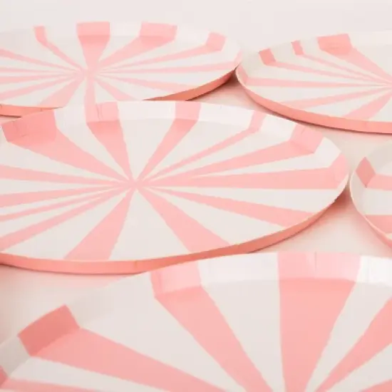 Meri Meri Pink Stripe Side Plates (Pack of 8) image {2}