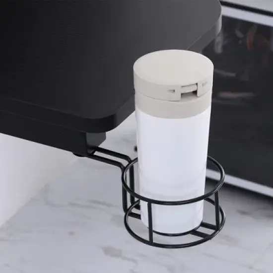 RISOKEYS 47 Inch Gaming Computer Desk, With Elevated Monitor Shelf, Rotatable Cup Holder & Headphone Hook,for Home Office, Games, Study,(Table only) image {6}