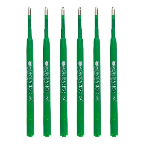 Monteverde Ballpoint Pen Refill Medium Point Green Ink 6 Pack (PR133GN) image {1}