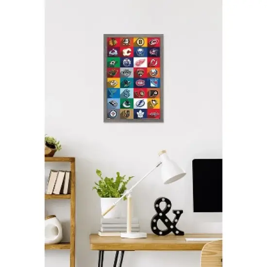 Trends International NHL League - Logos 25 Framed Wall Poster Prints image {1}