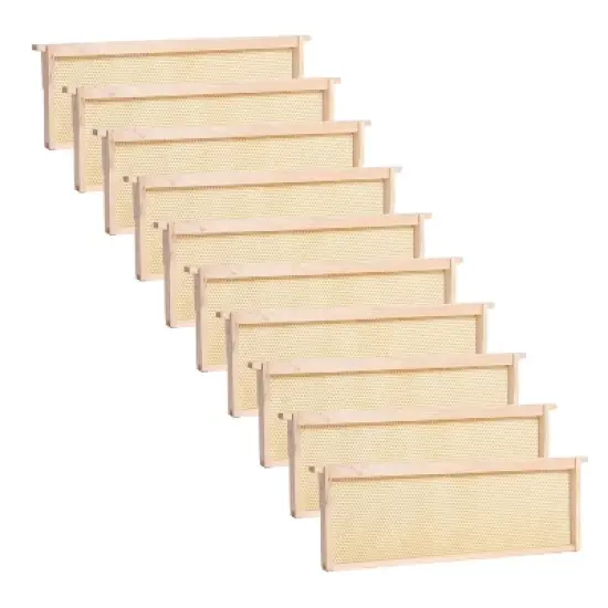 Lehman's Beekeeping Beehive Frame, Waxed Plastic Foundation, Medium Assembled Honey Bee Hive, Amish Made Set of 10 image {5}