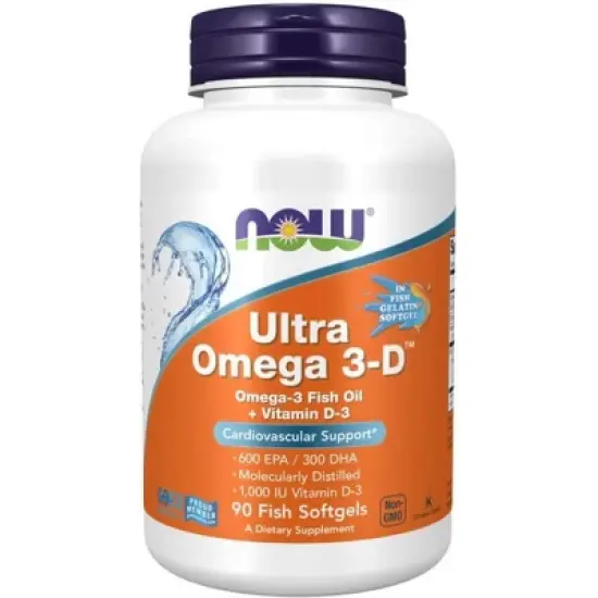 Ultra Omega 3-D by Now Foods  -  90 Softgel image {2}