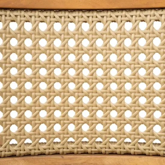 Christopher Knight Home Dahlia Patio Rustic Acacia Wood Wicker Dining Chair (Set of 2) image {9}