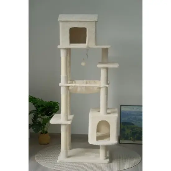 Racxily 63 Inches Multi-Level Large Cat Tree image {2}