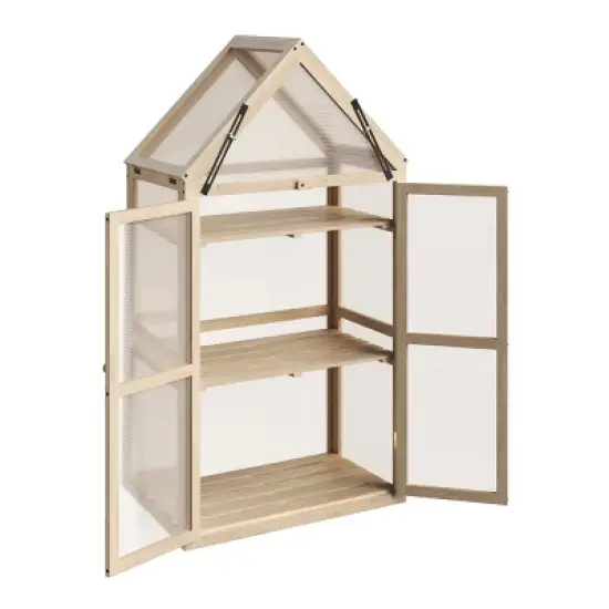 Home-Complete Wood Cold Frame Greenhouse with Adjustable Shelves image {9}