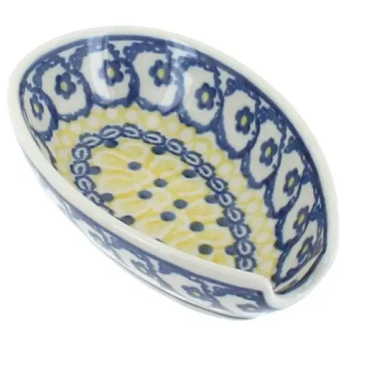 Blue Rose Polish Pottery 381 Ceramika Artystyczna Small Spoon Rest image {20}