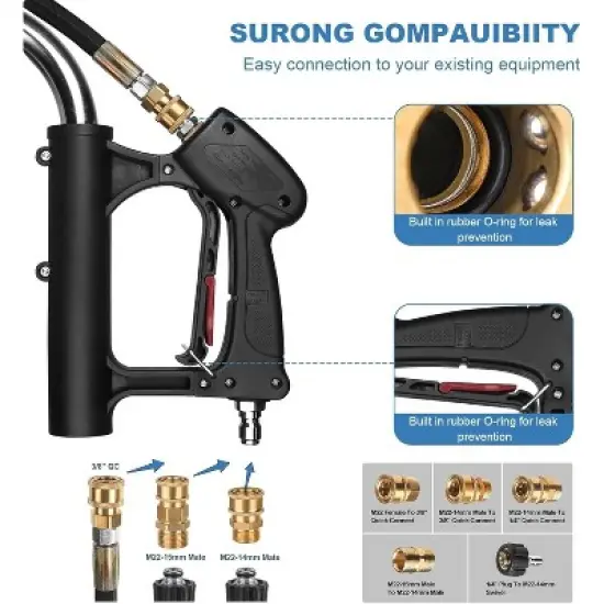 CuisinSmart 20" Stainless Steel Pressure Washer Surface Cleaner with 4 Wheels and Dual Handle, 4600 PSI Power Washer Attachment image {3}